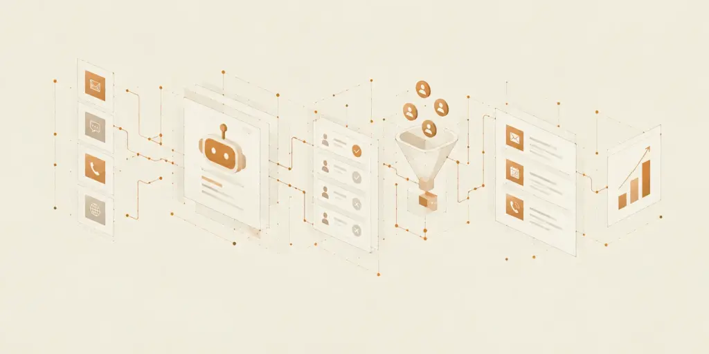 Isometric dashboard comparing lead retention and sales velocity between manual and automated follow-ups