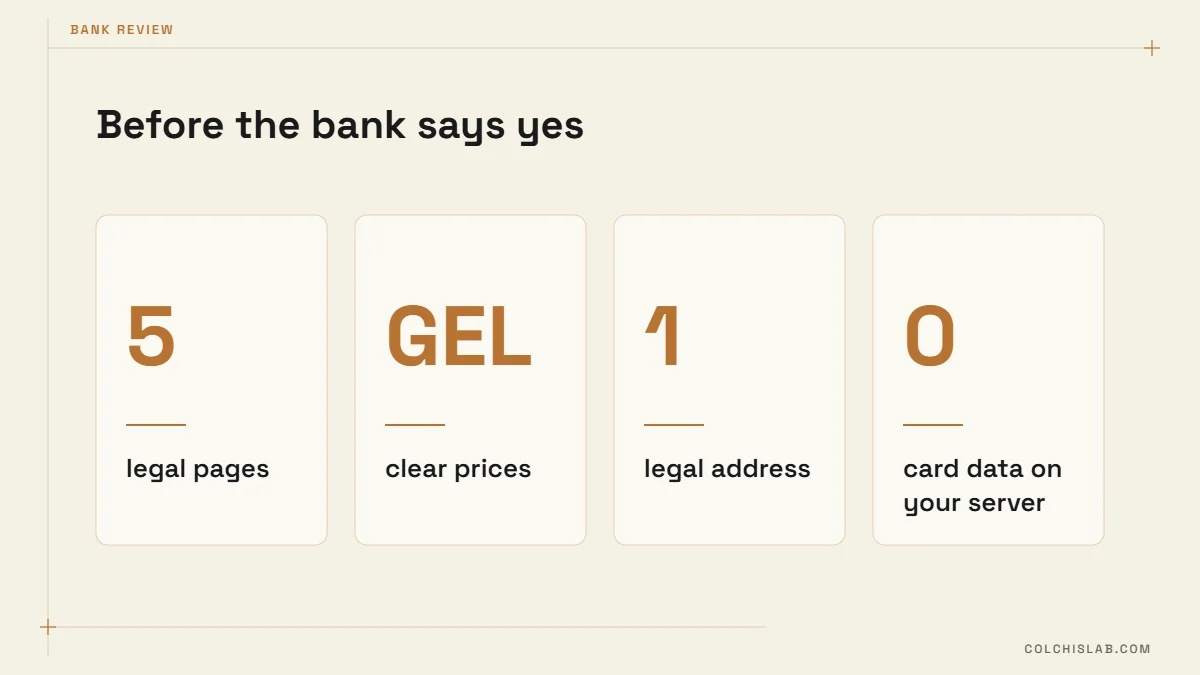 Website requirements to accept online payments in Georgia