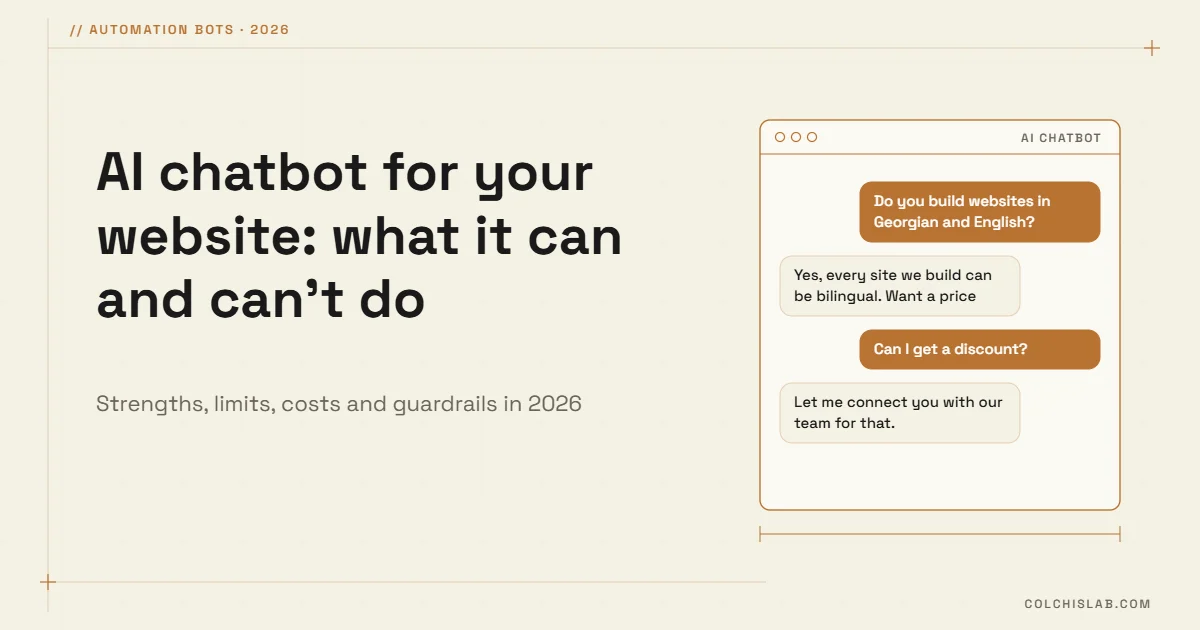 AI Chatbot for Your Website: What It Can and Can’t Do in 2026