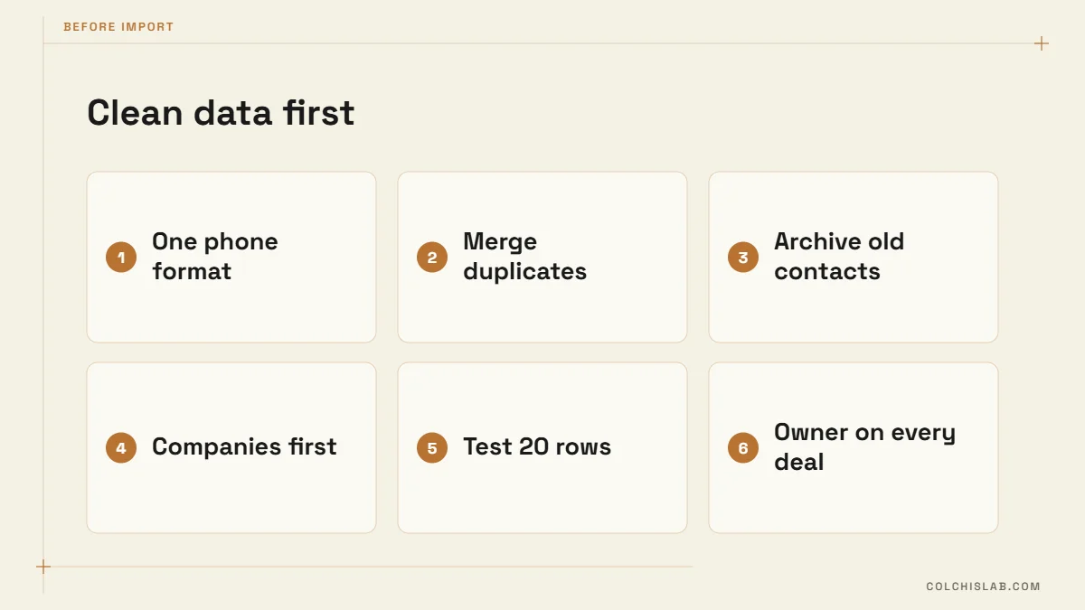 Data cleaning checklist in a CRM implementation plan