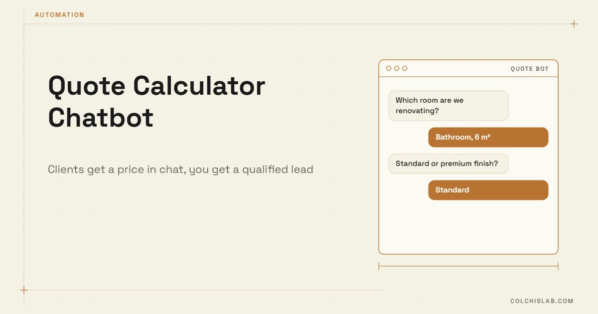 Quote Calculator Chatbot: Let Clients Price Projects in Chat